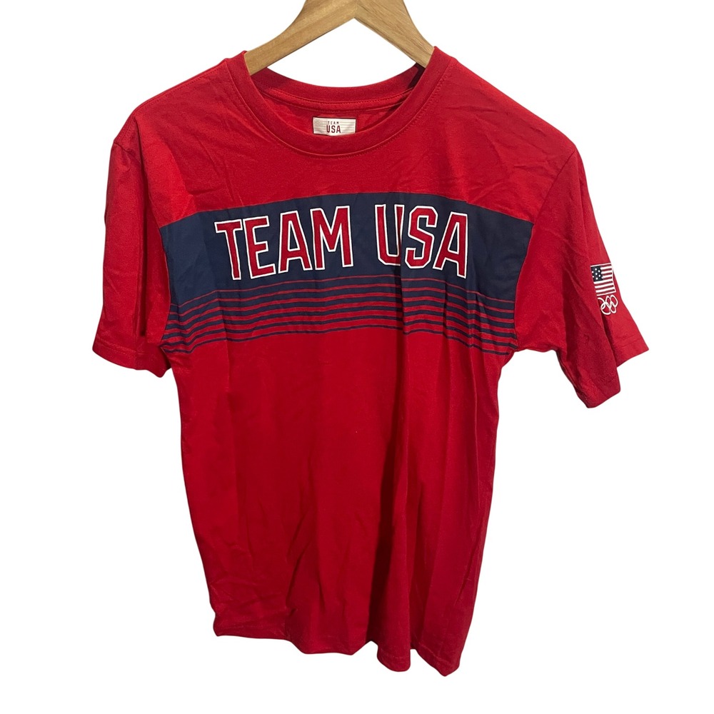 Team USA Olympic Red Navy Blue Stripe T-Shirt Mens‎ XL 9KLB7TBFV-USA